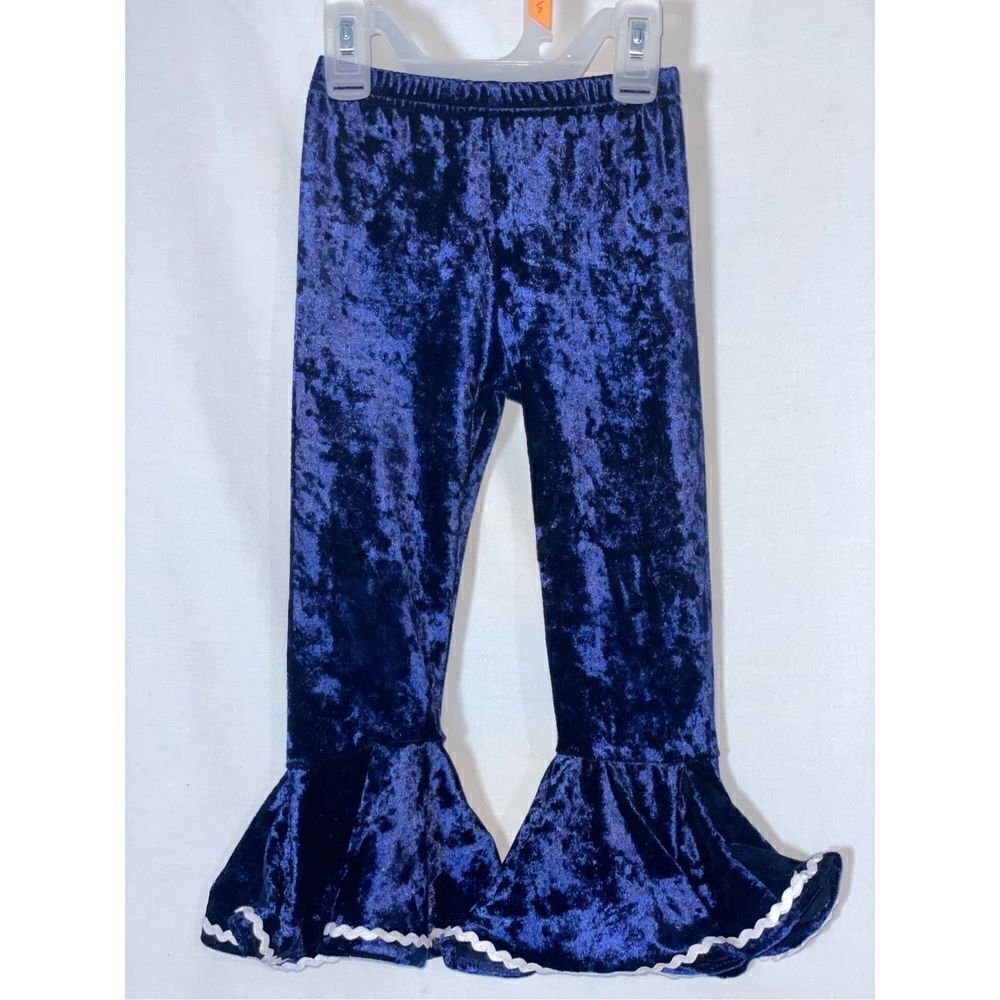 Crushed velvet flared toddler pants